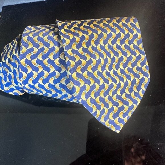 Gucci Silk Tie Psychedelic Blue Mid Century Modernist Retro Mens Mans Neckwear - Picture 2 of 5